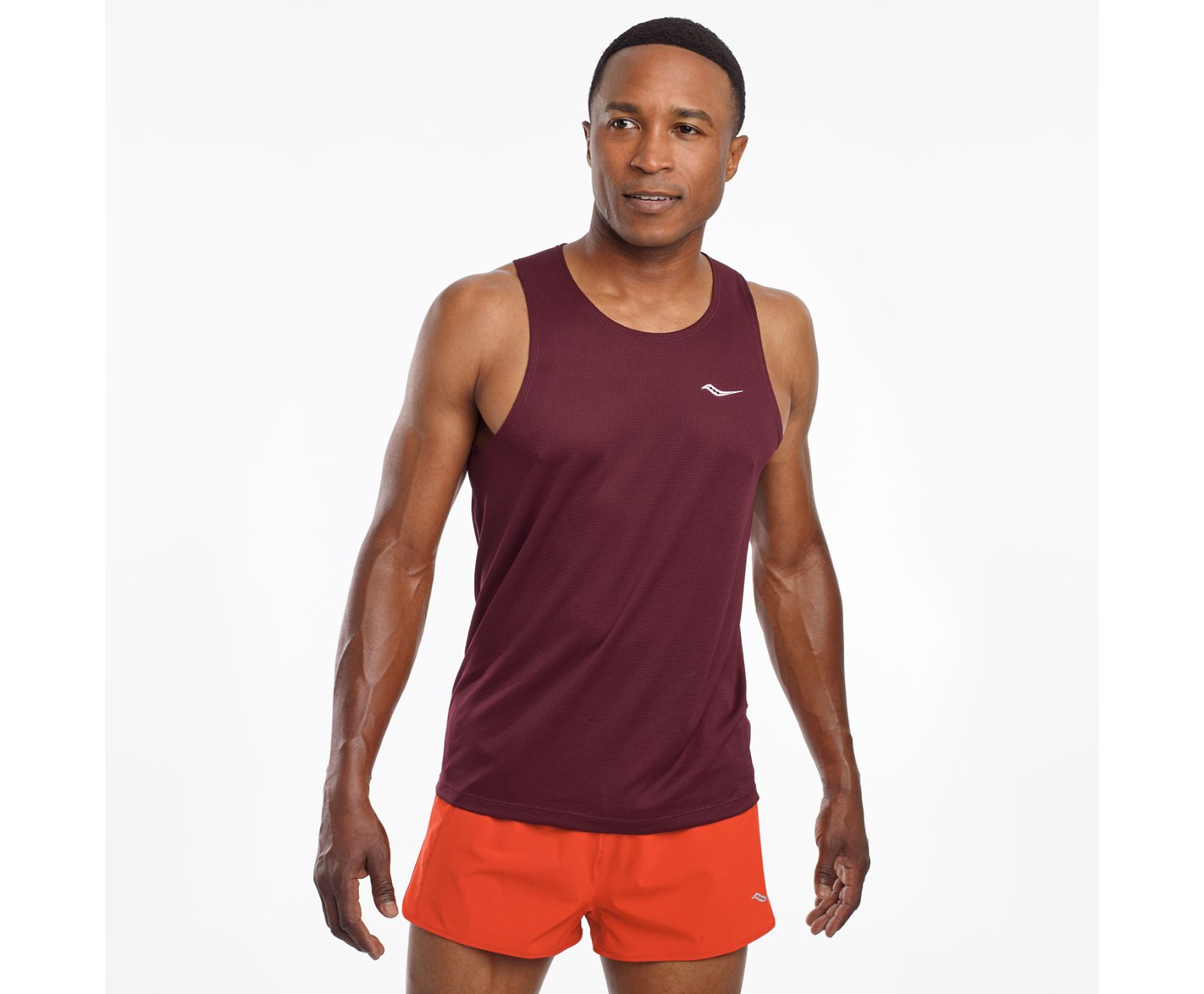 Férfi Saucony Stopwatch Singlet Ujjatlan Póló Bordó | HU 670QMA